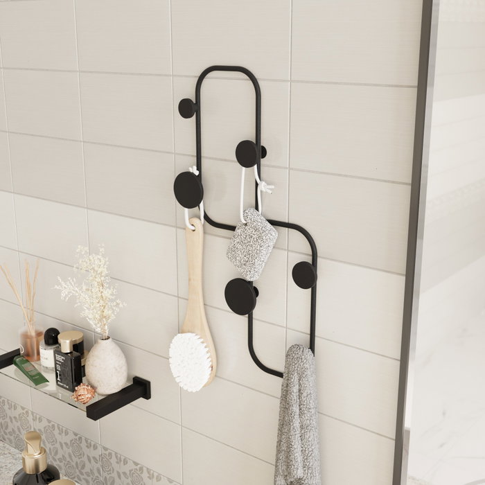 Wallity Ladybug Gancho de pared metálico Negro